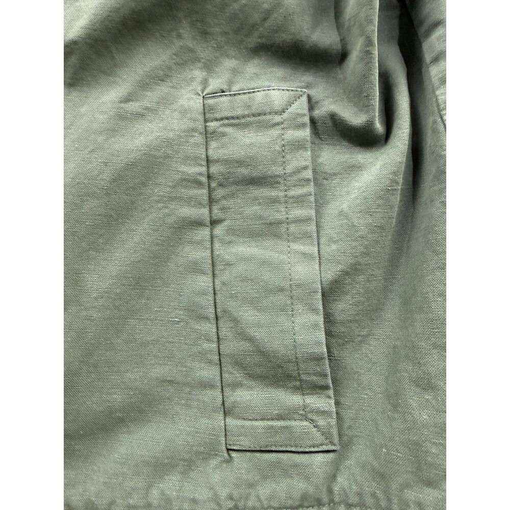 Eileen Fisher Size Small Petite Green Jacket Organic Cotton Hemp Full Zip Snaps - Picture 2 of 6